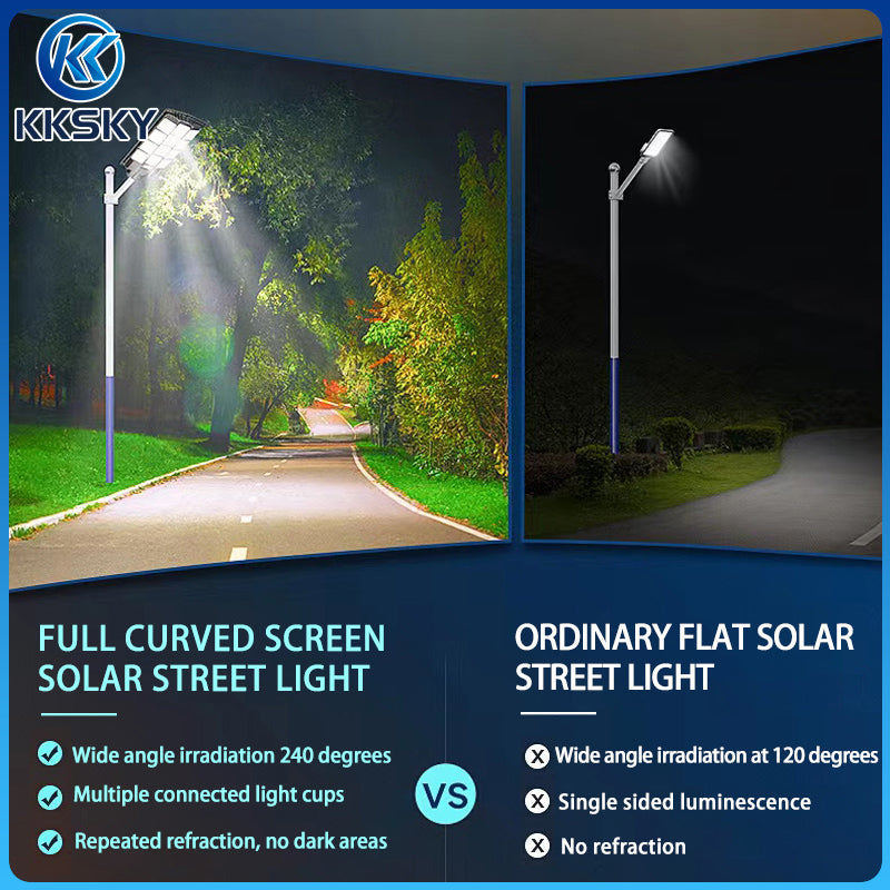 KKSKY Solar Street Light All In One Outdoor Waterproof IP67 LED Intelligent Lights control Heavy Duty