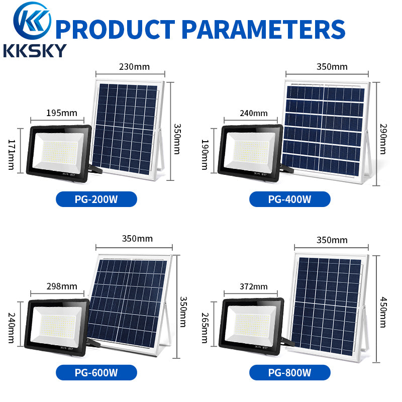 KKSKY Solar light Material Upgrade Metal Shell With Solar Panel Outdoor Waterproof LED Flood Lights
