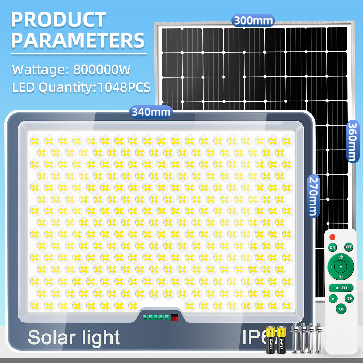 KKSKY Solar Light Outdoor Original Waterproof Flood Street Lights Heavy Duty With Panel