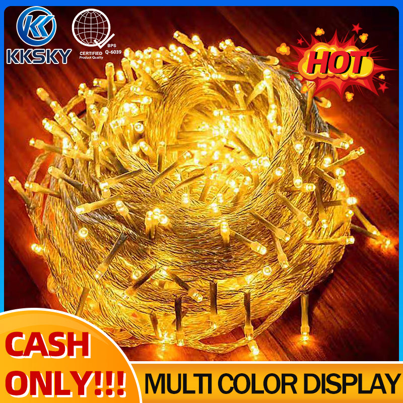 KKSKY 100 LED Christmas String Lights 10M 220V Waterproof IP67 Indoor Outdoor Fairy Light Connected