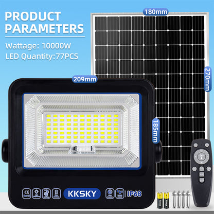10000W solar street lights outdoor IP68 waterproof product parameter dimension chart with remote control