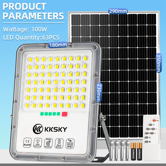 KKSKY Solar Light Metal Aluminum Shell Waterproof Outdoor Flood Street Lights 200 watts