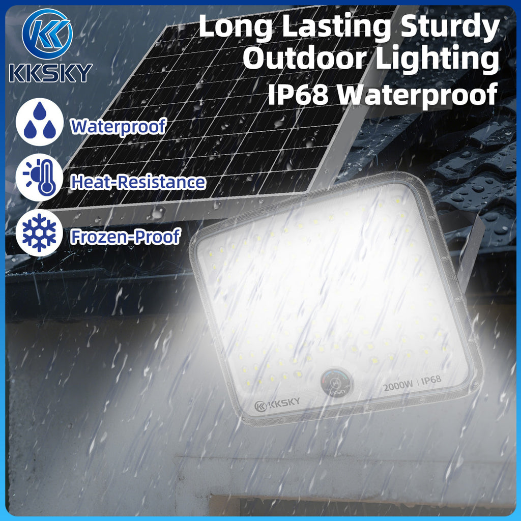 KKSKY New solar light metal shell outdoor waterproof automatic heavy duty original with solar panel