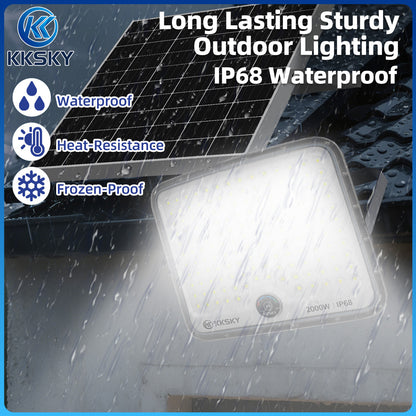 KKSKY New solar light metal shell outdoor waterproof automatic heavy duty original with solar panel