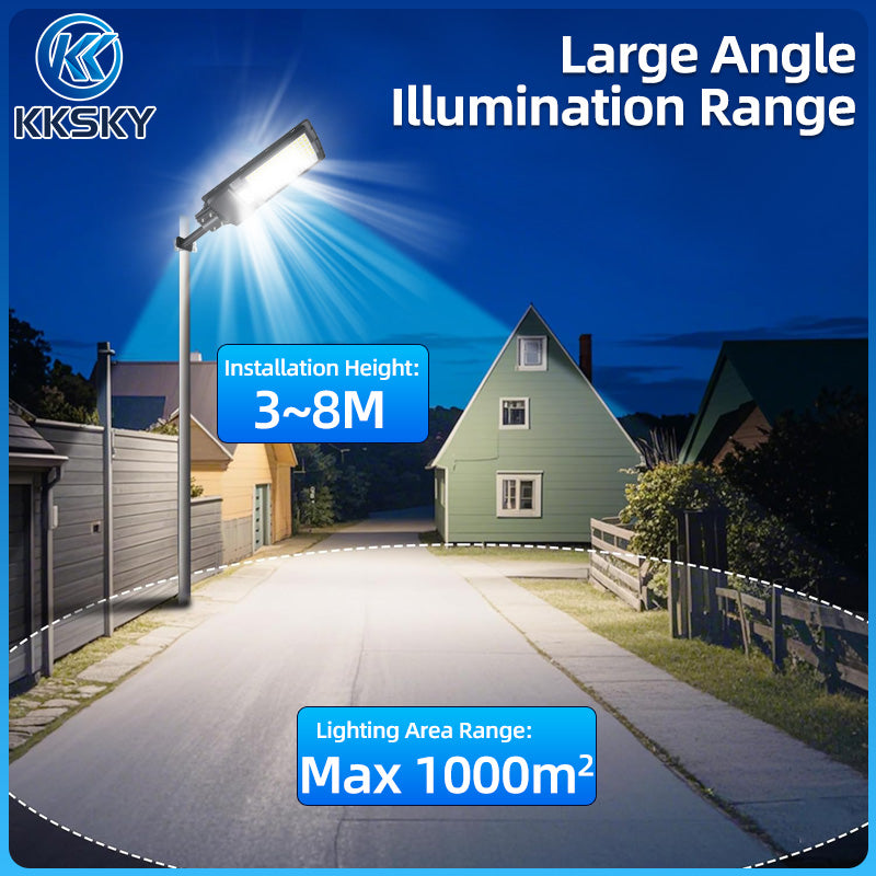 KKSKY Solar Street Light Outdoor Waterproof IP67 LED Lamp All in one sensor lights with panel