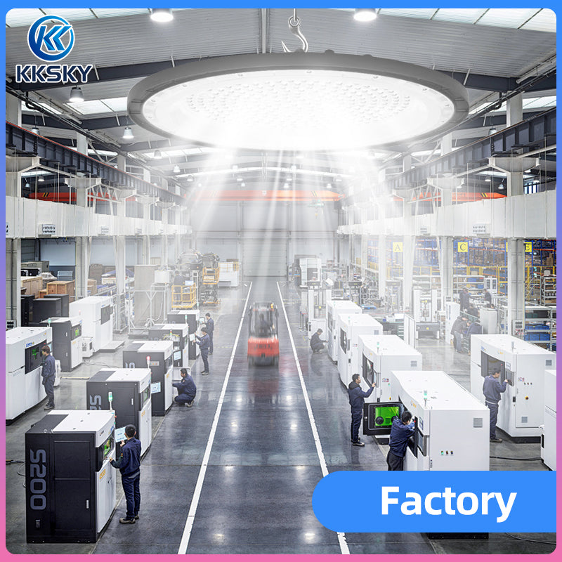 KKSKY High Bay Light UFO LED Bulb Fixture Chandelier Daylight Industrial Commercial Bay Lighting 100W