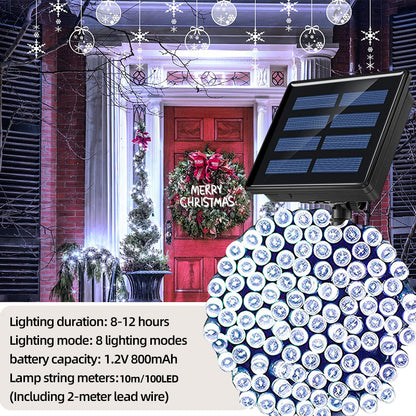 KKSKY Solar Fairy String Lights Christmas Light LED Bulb Hanging Outdoor Waterproof Garden PatioLamp