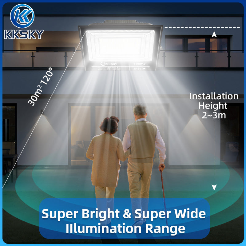 KKSKY Solar Led Outdoor Flood Light Street Lamp IP67 Waterproof 5 YEARS Warranty 100W 200W 300W 500W