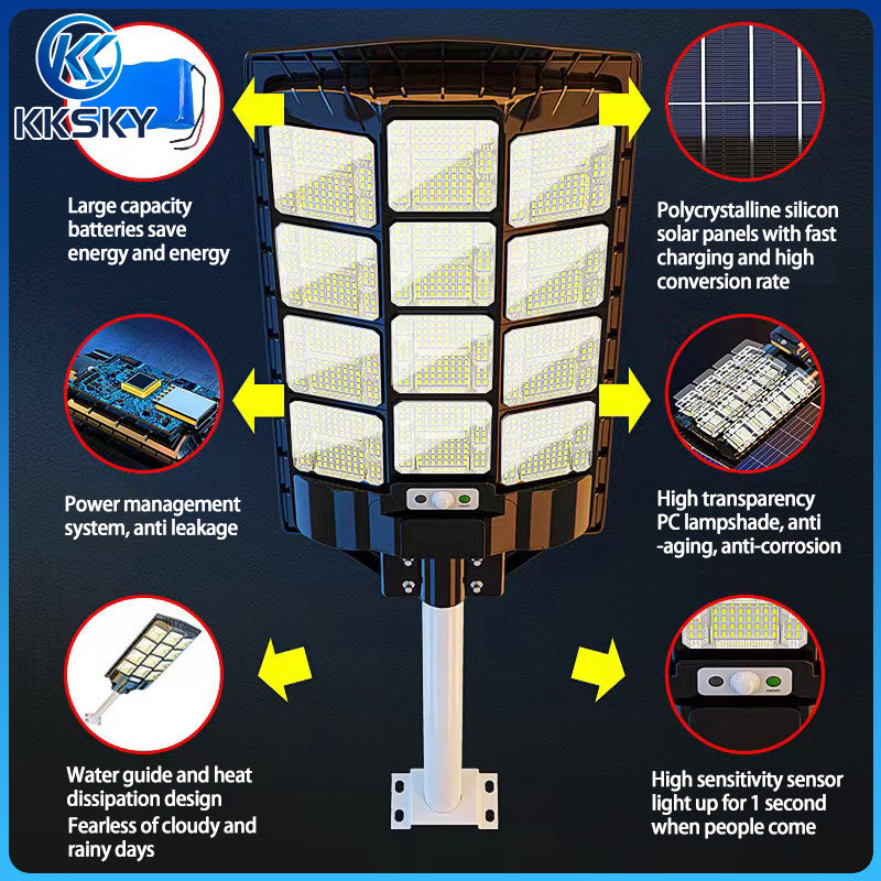 KKSKY Solar Street Light All In One Outdoor Waterproof IP67 LED Intelligent Lights control Heavy Duty