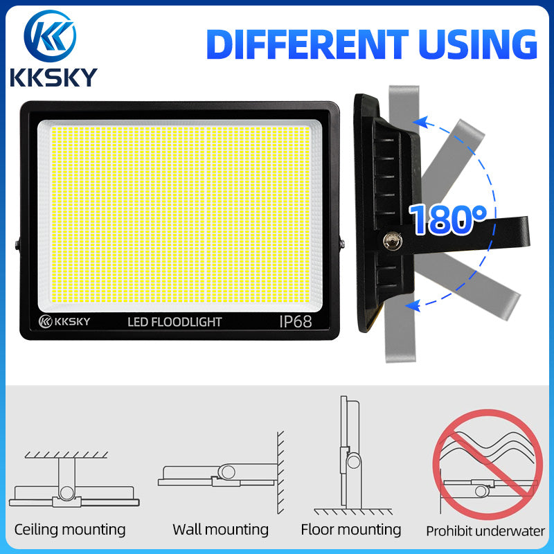 KKSKY 220V ELECTRIC Flood Light Led Outdoor Street Lamp Waterproof Spotlights 1000watts