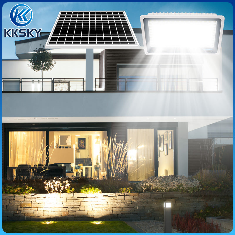 KKSKY Solar Light Outdoor Waterproof LED Flood Street Lights 10000W Original With Solar Panel Remote