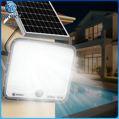 KKSKY New solar light metal shell outdoor waterproof automatic heavy duty original with solar panel