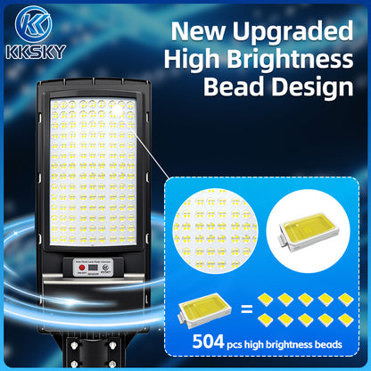 KKSKY Solar Street Light Outdoor Waterproof IP67 LED Lamp All in one sensor lights with panel