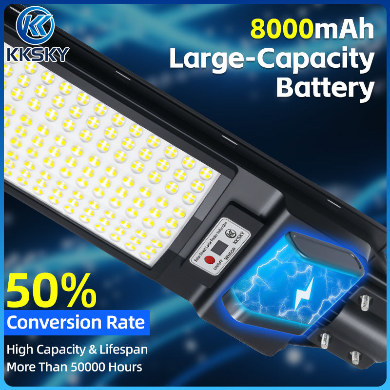 KKSKY Solar Street Light Outdoor Waterproof IP67 LED Lamp All in one sensor lights with panel