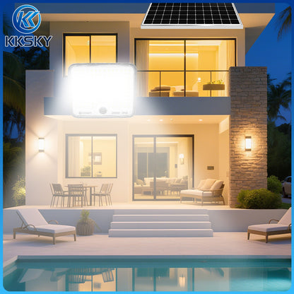 KKSKY New solar light metal shell outdoor waterproof automatic heavy duty original with solar panel