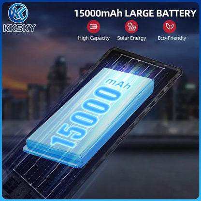 15000mAh large capacity battery solar street light, eco‑friendly heavy‑duty outdoor solar flood lamp long standby time