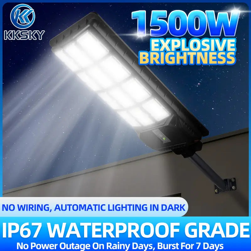 1500W solar street light explosive brightness IP67 waterproof, no wiring dusk to dawn outdoor solar flood light for Philippine outdoor