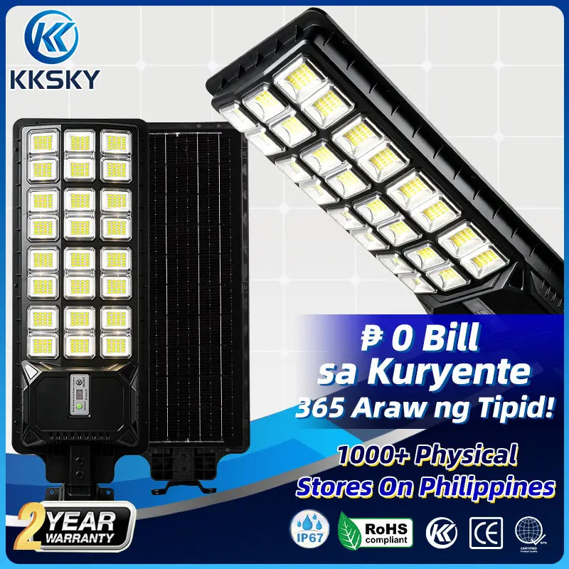 1500W solar street light zero electricity bill IP67 waterproof outdoor solar flood lamp, 2‑year warranty for Philippines market