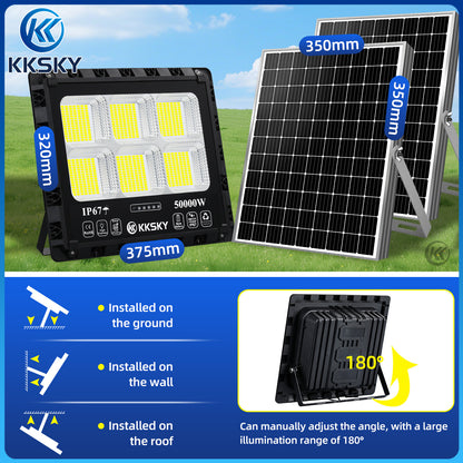 KKSKY Solar Lights Outdoor LED Waterproof IP68 with Panel Solar Street Lamp heavy Duty for garden