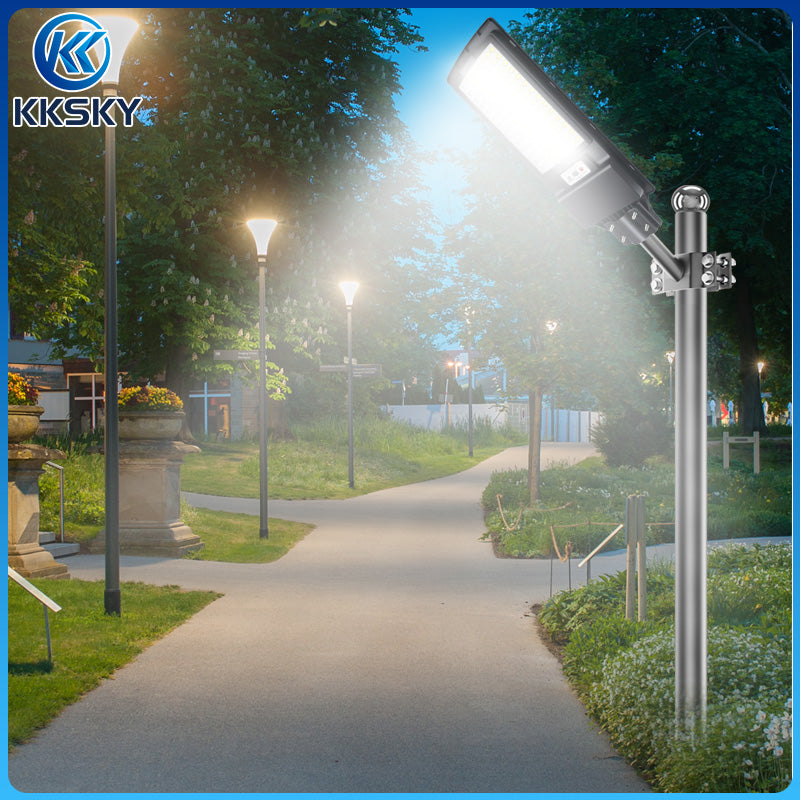 KKSKY Solar Street Light Outdoor Waterproof IP67 LED Lamp All in one sensor lights with panel