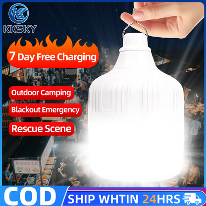 KKSKY Solar Light Bulb Outdoor Waterproof IP65 LED Portable Solar Emergency Camping Lights