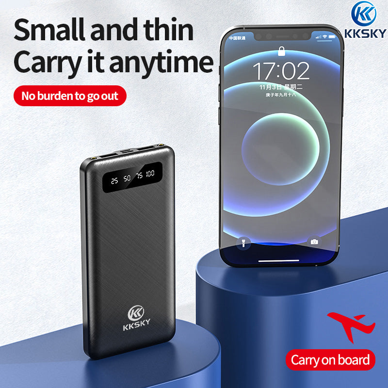 KKSKY powerbank original 10000mah MINI 100% 2.1A fast charge LED With Flash Light LCD Mobile power