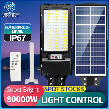 KKSKY Solar Street Light Outdoor Waterproof IP67 LED Lamp All in one sensor lights with panel