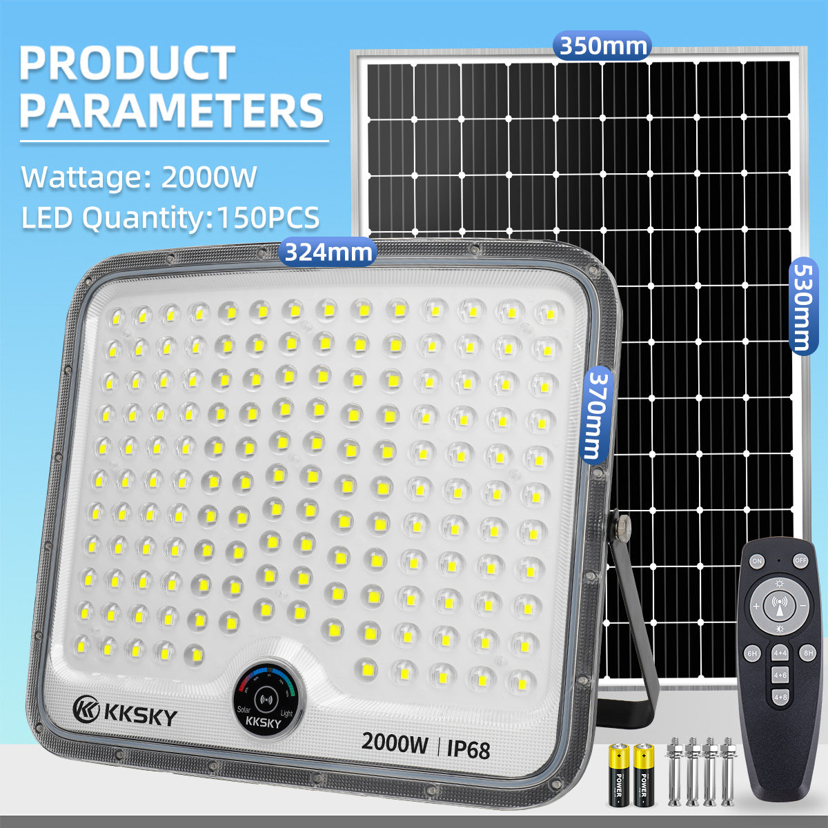 KKSKY New solar light metal shell outdoor waterproof automatic heavy duty original with solar panel