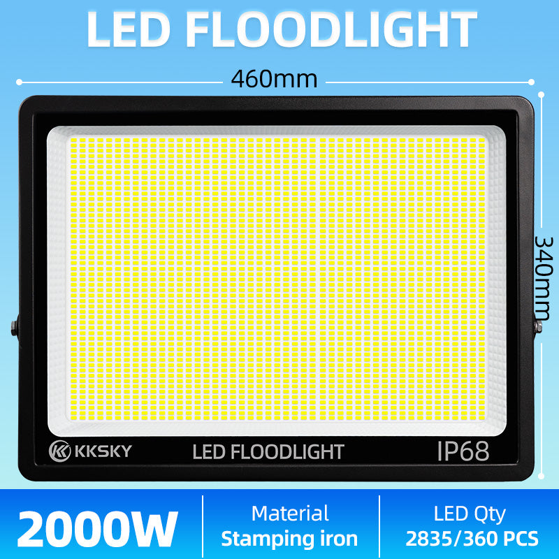 KKSKY 220V ELECTRIC Flood Light Led Outdoor Street Lamp Waterproof Spotlights 1000watts
