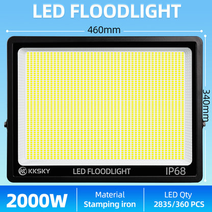 KKSKY 220V ELECTRIC Flood Light Led Outdoor Street Lamp Waterproof Spotlights 1000watts