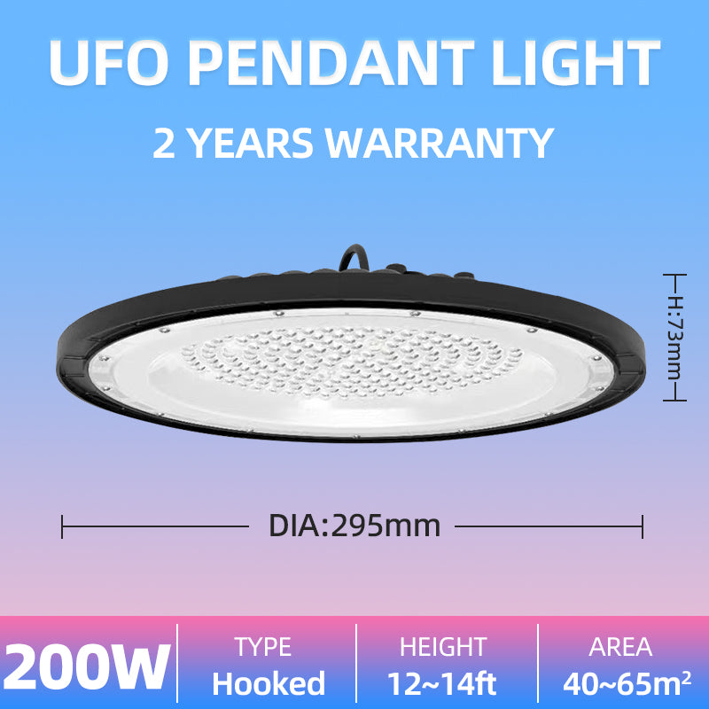 KKSKY High Bay Light UFO LED Bulb Fixture Chandelier Daylight Industrial Commercial Bay Lighting 100W