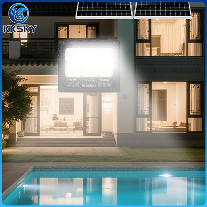 KKSKY Solar Lights Outdoor LED Waterproof IP68 with Panel Solar Street Lamp heavy Duty for garden