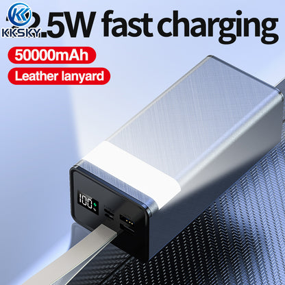 KKSKY power bank 50000mah original heavy duty fast charging Type-C Input USB Output Li-polymer Powerbank for Cellphone Iphone Android with LED LCD
