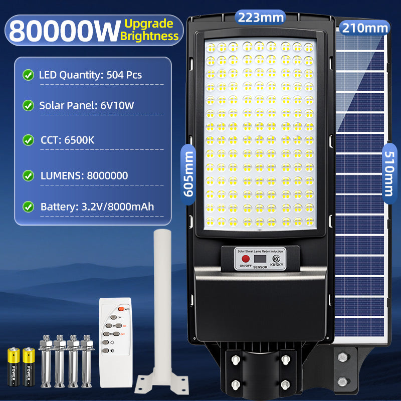 KKSKY Solar Street Light Outdoor Waterproof IP67 LED Lamp All in one sensor lights with panel