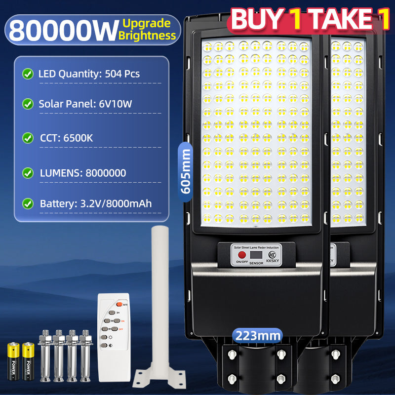 KKSKY Solar Street Light Outdoor Waterproof IP67 LED Lamp All in one sensor lights with panel