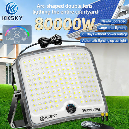 KKSKY New solar light metal shell outdoor waterproof automatic heavy duty original with solar panel