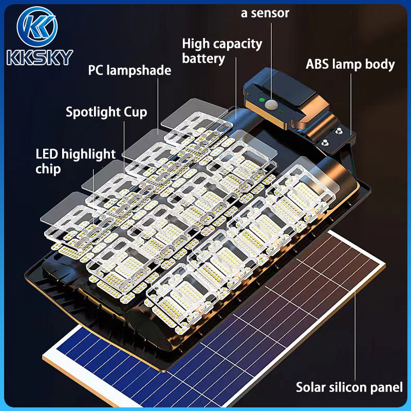 KKSKY Solar Street Light All In One Outdoor Waterproof IP67 LED Intelligent Lights control Heavy Duty