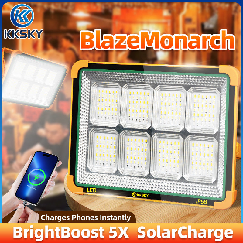 KKSKY Portable Solar Emergency Light LED Rechargeable Outdoor Waterproof IP68 Camping Lamp with hook