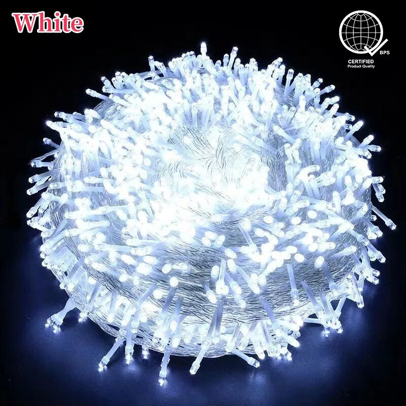 KKSKY 100 LED Christmas String Lights 10M 220V Waterproof IP67 Indoor Outdoor Fairy Light Connected