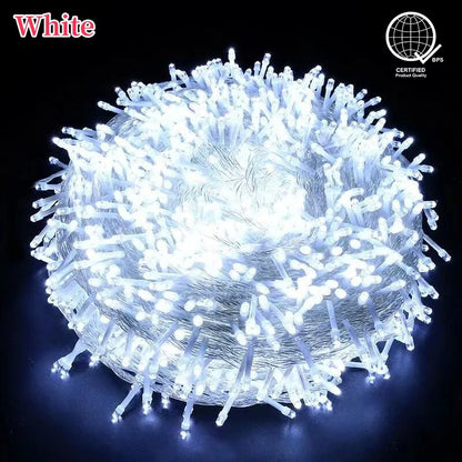 KKSKY 100 LED Christmas String Lights 10M 220V Waterproof IP67 Indoor Outdoor Fairy Light Connected