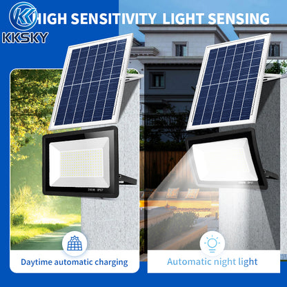 KKSKY Solar light Material Upgrade Metal Shell With Solar Panel Outdoor Waterproof LED Flood Lights