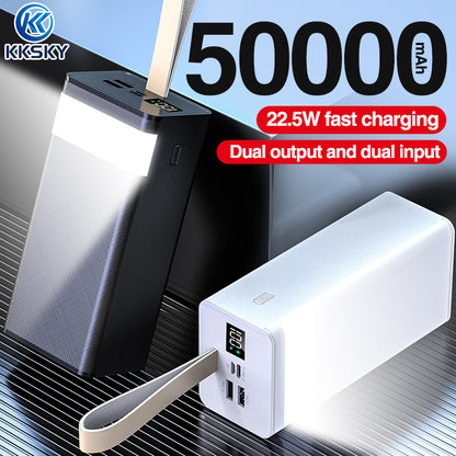 KKSKY power bank 50000mah original heavy duty fast charging Type-C Input USB Output Li-polymer Powerbank for Cellphone Iphone Android with LED LCD