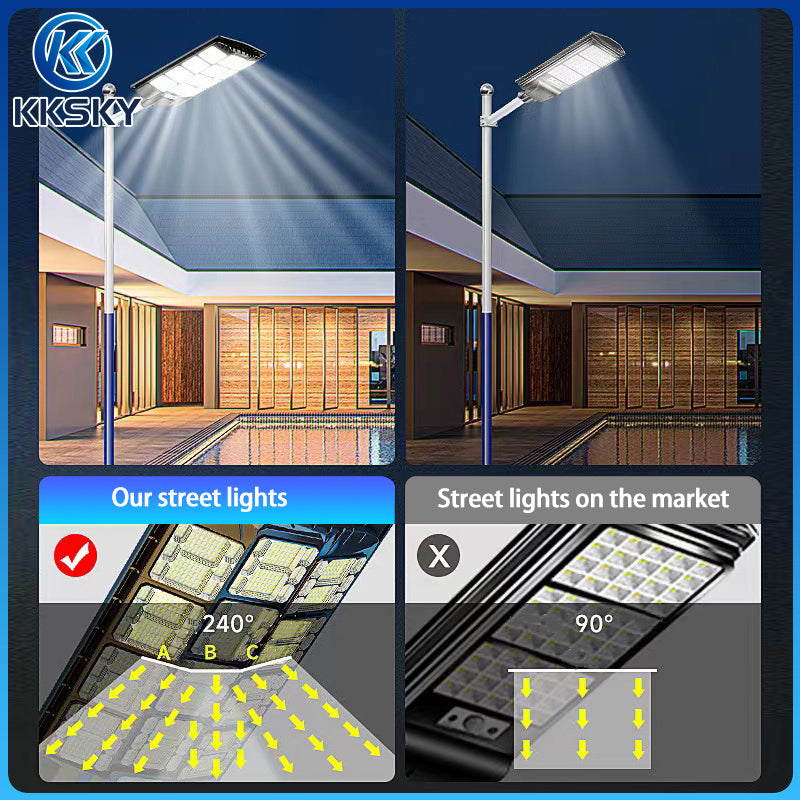 KKSKY Solar Street Light All In One Outdoor Waterproof IP67 LED Intelligent Lights control Heavy Duty