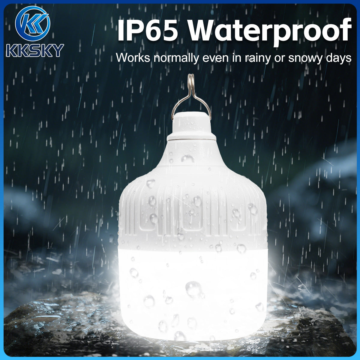 KKSKY Solar Light Bulb Outdoor Waterproof IP65 LED Portable Solar Emergency Camping Lights