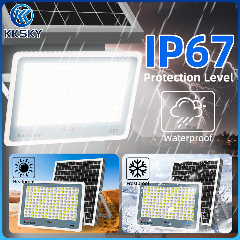 KKSKY Solar Light Outdoor Waterproof LED Flood Street Lights 10000W Original With Solar Panel Remote