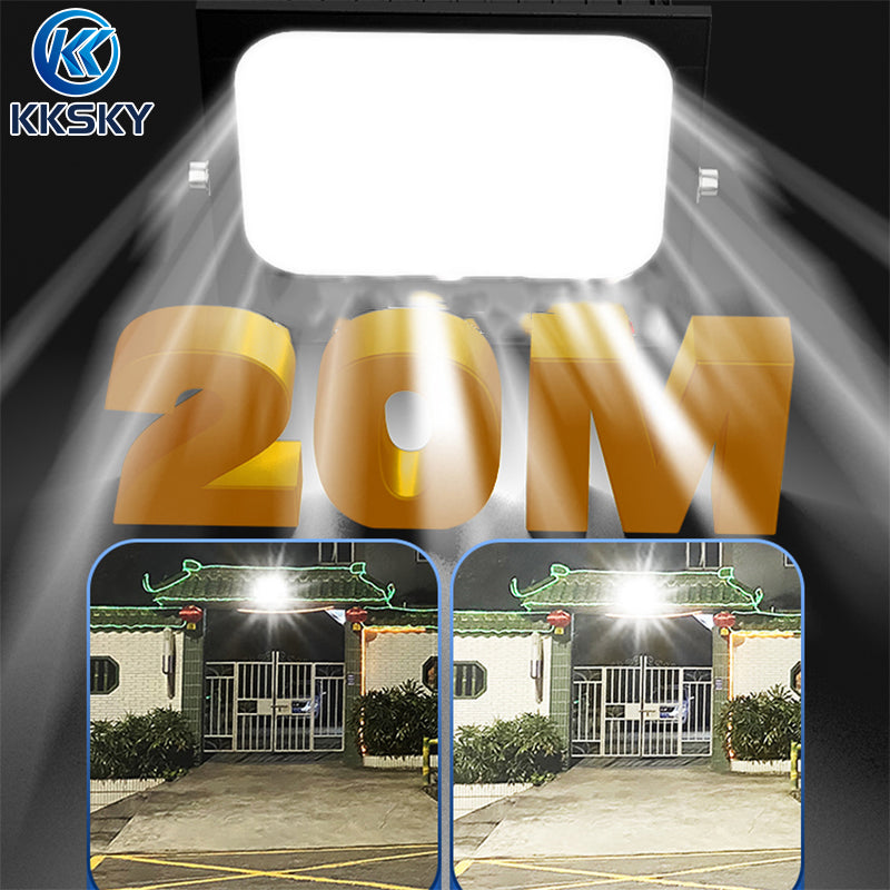 KKSKY Solar light Material Upgrade Metal Shell With Solar Panel Outdoor Waterproof LED Flood Lights