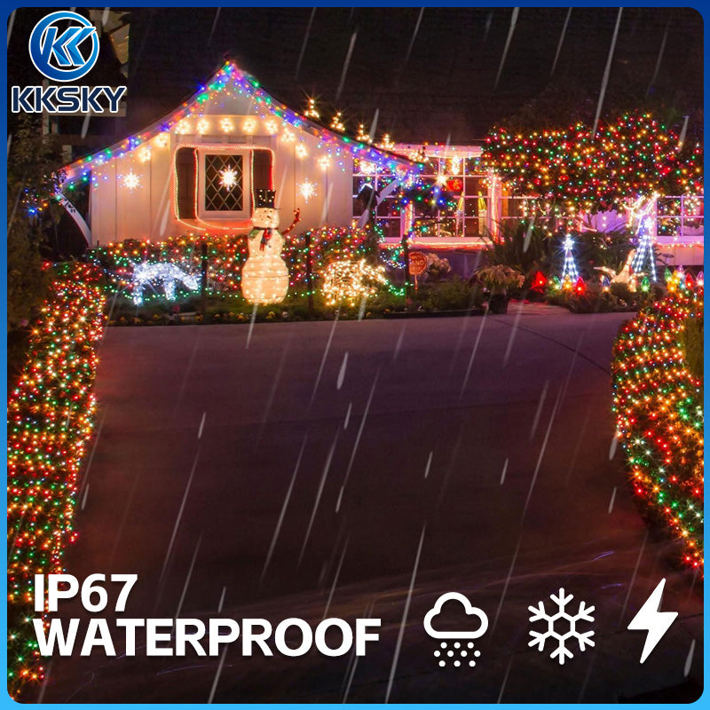 KKSKY Solar Fairy String Lights Christmas Light LED Bulb Hanging Outdoor Waterproof Garden PatioLamp