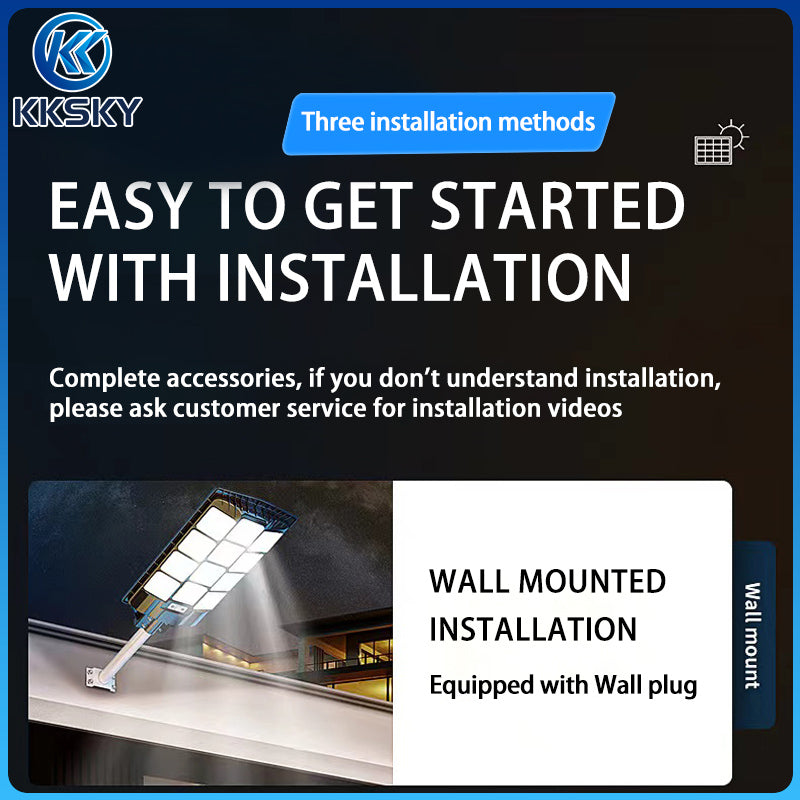 KKSKY Solar Street Light All In One Outdoor Waterproof IP67 LED Intelligent Lights control Heavy Duty
