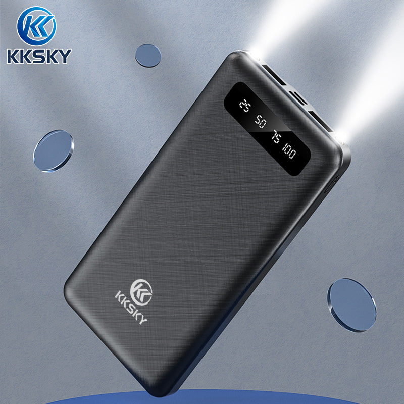 KKSKY powerbank original 10000mah MINI 100% 2.1A fast charge LED With Flash Light LCD Mobile power