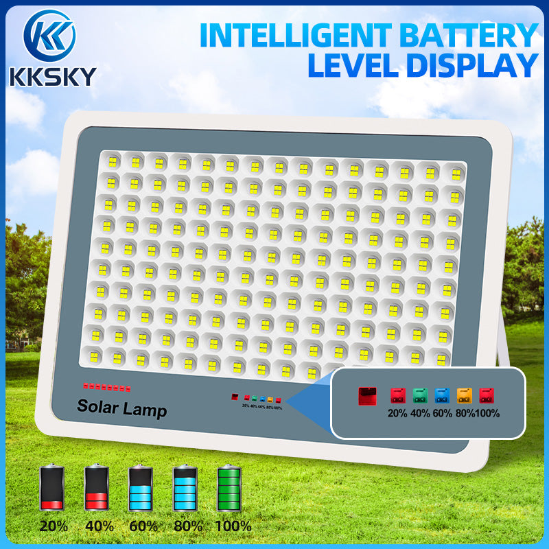 KKSKY Solar Light Outdoor Waterproof LED Flood Street Lights 10000W Original With Solar Panel Remote